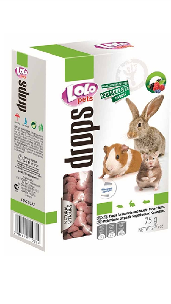 Дропси для гризунів лісова ягода  75гр. "Lolopets"71031
