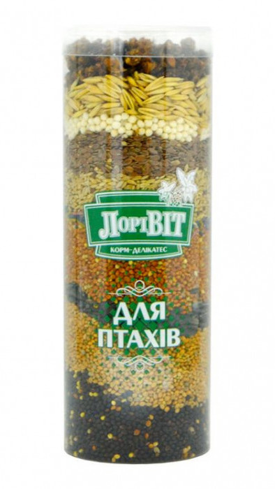 ЛОРІВІТ КОРМ-ДЕЛІКАТЕС для птахів (прозора туба) 0,5 кг