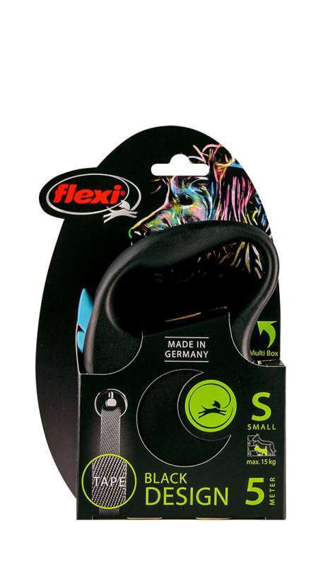Рулетка Flexi BLACK DESIGN S 5м (стрічка) синя