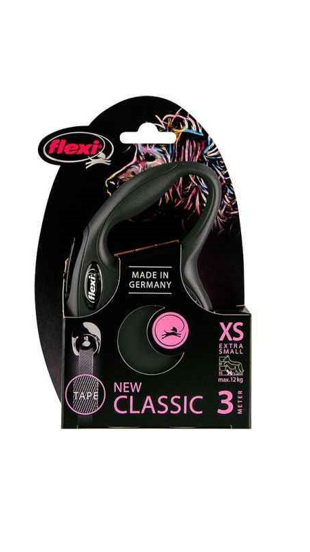 Рулетка Flexi NEW CLASSIC XS 3m/12kg (стрічка) червона