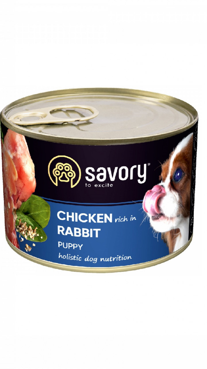 Savory Dog All breeds Puppy з кроликом 200 гр
