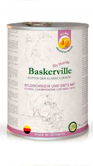 Консерва Баскервіль KF Holistik Wildschwein und Ente mit Kurbis. для собак Кабан і качка з гарбузом для собак  800г