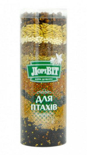 ЛОРІВІТ КОРМ-ДЕЛІКАТЕС для птахів (прозора туба) 0,5 кг