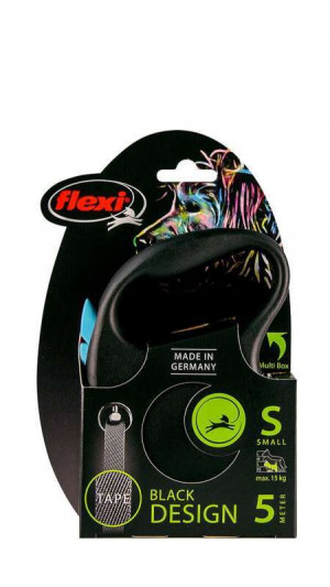 Рулетка Flexi BLACK DESIGN S 5м (стрічка) синя