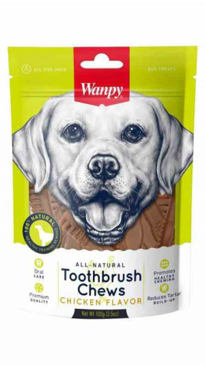 Wanpy Зубна щітка жувільні ласощі для собак з куркою 100г